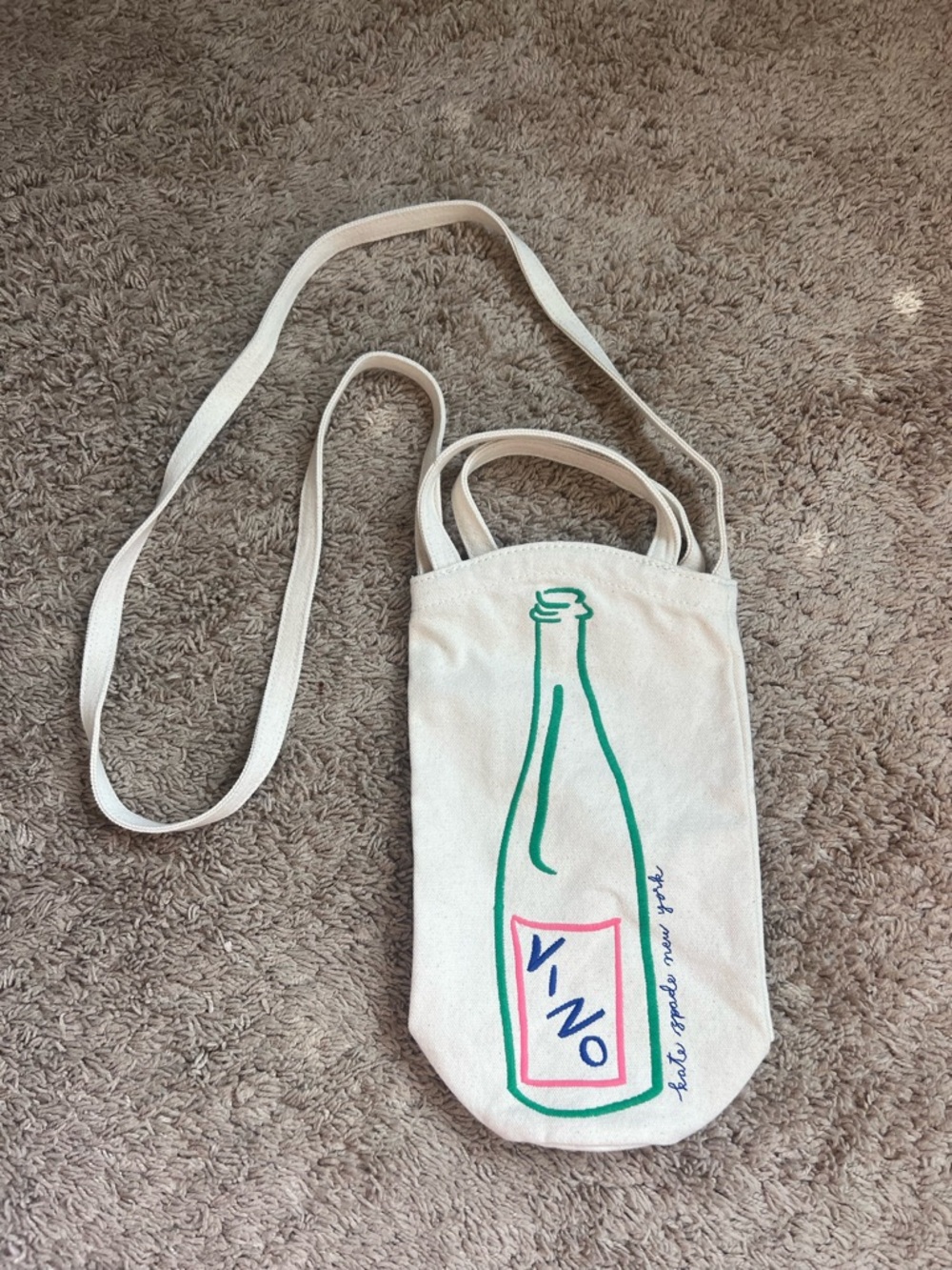 kate spade Cream Canvas Bottle Tote
